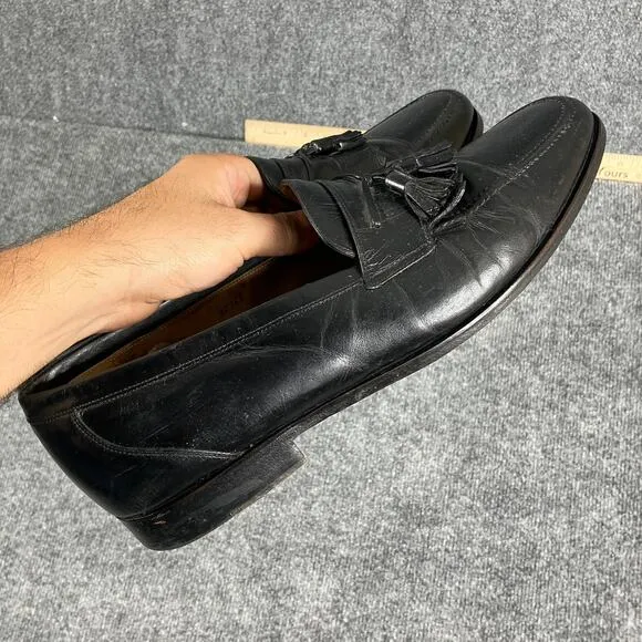 Mezlan Santander Loafers Men's Size 9.5 Black Leather Kiltie Tassel Dress Shoes