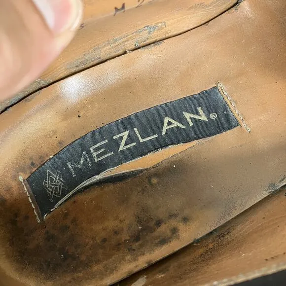Mezlan Santander Loafers Men's Size 9.5 Black Leather Kiltie Tassel Dress Shoes