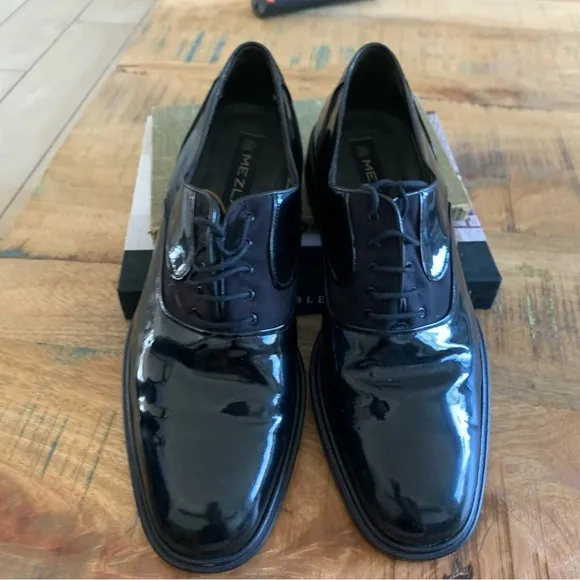 Mezlan Vero Cuoio Lace Up Dress Shoes Black Made In Spain Size 10