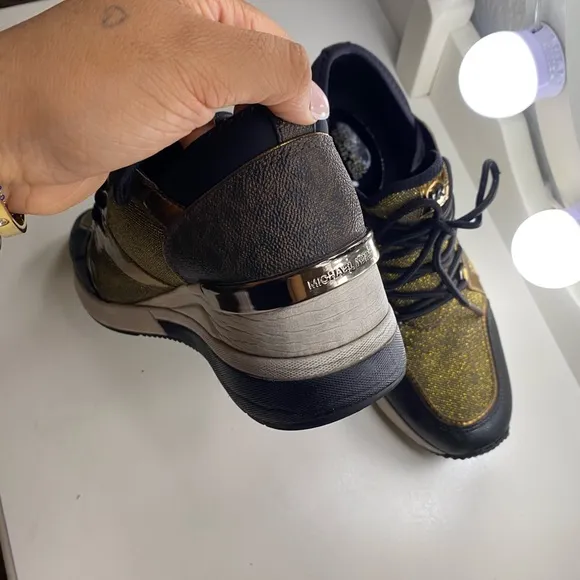 Michael Kors Black and Gold Men's Sneakers