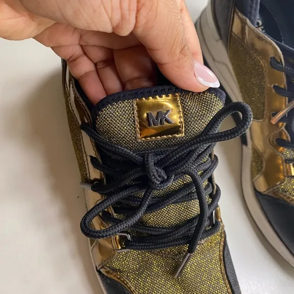 Michael Kors Black and Gold Men's Sneakers