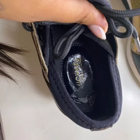 Michael Kors Black and Gold Men's Sneakers