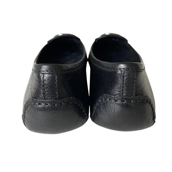 Michael Kors Lillie‎ Logo-Charm Leather Ballerina Shoes 6.5M Modern City Preppy