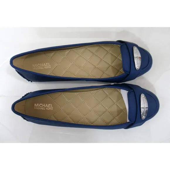 Michael Kors MK Plate Moccasin Flat Shoes Cobalt Blue
