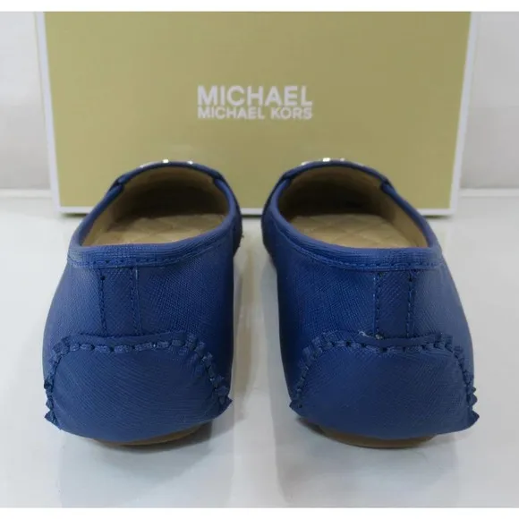 Michael Kors MK Plate Moccasin Flat Shoes Cobalt Blue