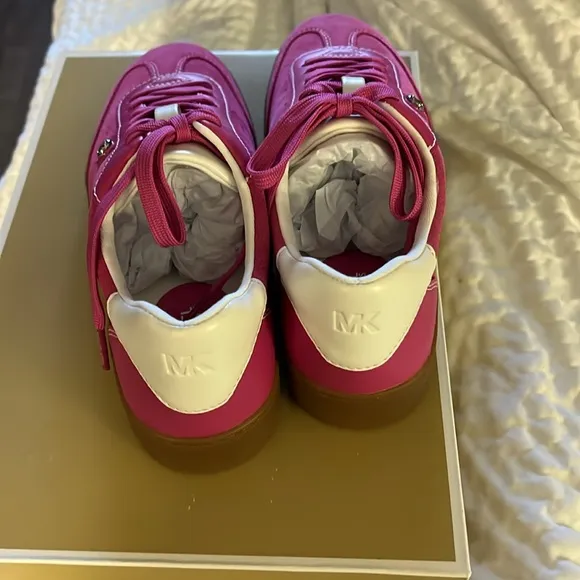 Michael Kors Pink Sneakers with Textured Suede Finish