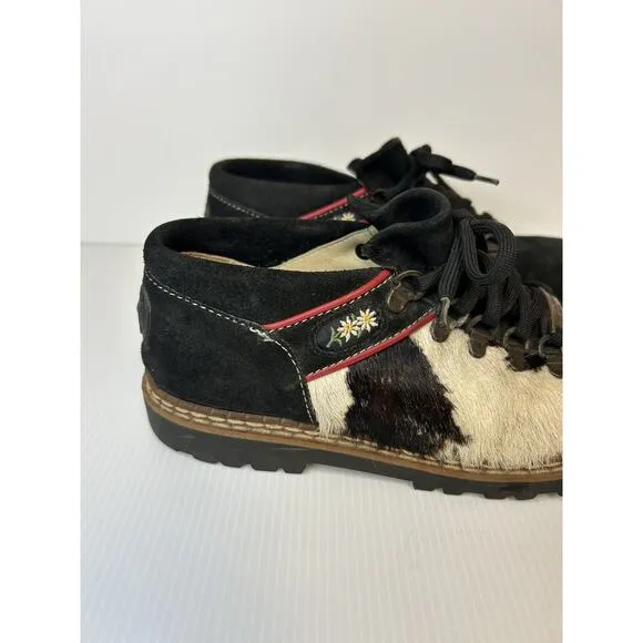 Michel Jordi US 7.5 Made in Switzerland Geneve Suede Shoes Cow Hair Insert