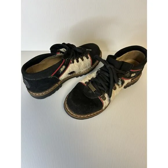 Michel Jordi US 7.5 Made in Switzerland Geneve Suede Shoes Cow Hair Insert