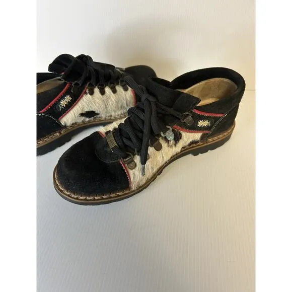 Michel Jordi US 7.5 Made in Switzerland Geneve Suede Shoes Cow Hair Insert