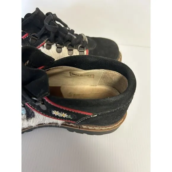 Michel Jordi US 7.5 Made in Switzerland Geneve Suede Shoes Cow Hair Insert