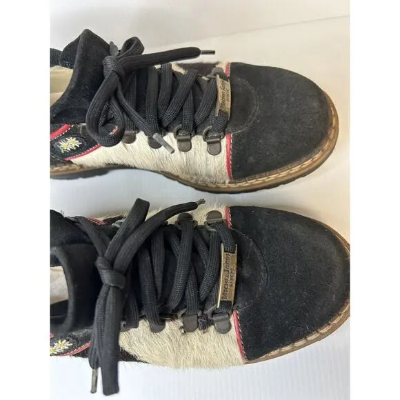 Michel Jordi US 7.5 Made in Switzerland Geneve Suede Shoes Cow Hair Insert