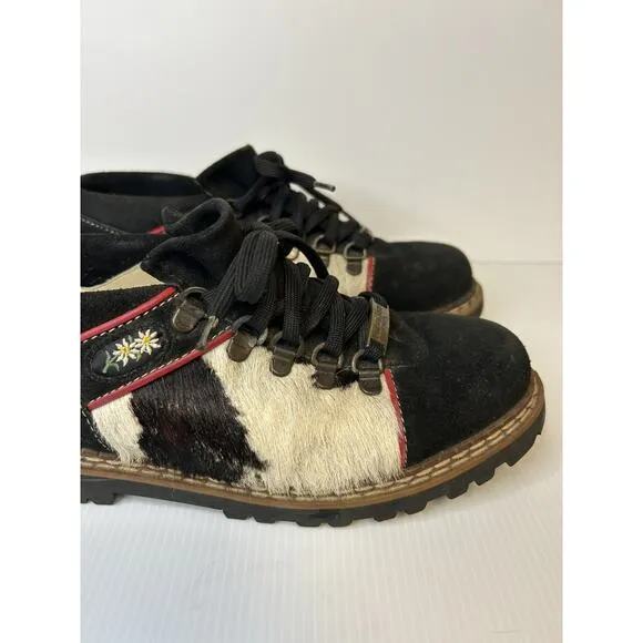 Michel Jordi US 7.5 Made in Switzerland Geneve Suede Shoes Cow Hair Insert