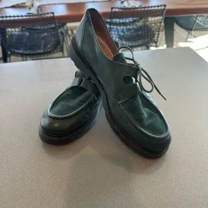 Minelli Forest Green Suede Leather Lace up Derby Loafers
