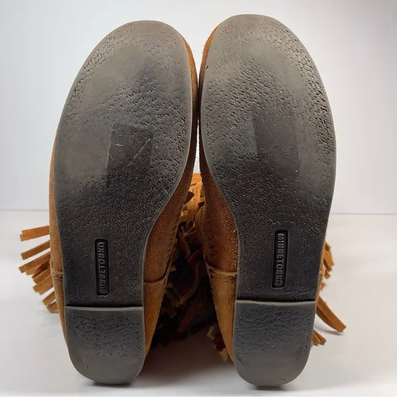 Minnetonka Brown 3-Layer Fringe Boots Size 10M