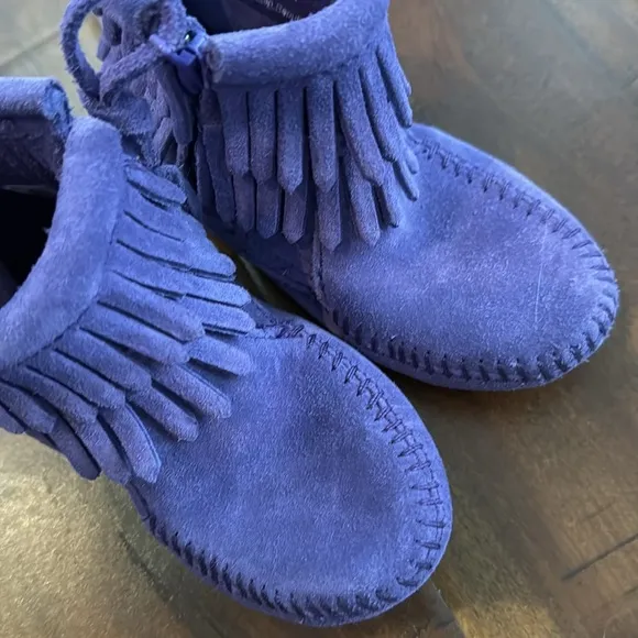 Minnetonka Fringe Bootie Boots Shoes Moccasins