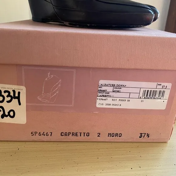 Miu Miu Dark Brown Leather Wedge Moto Booties w/ box &amp; dust bags Size 7.5