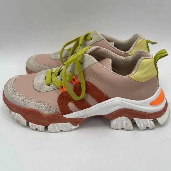 MOMONI Puffin Shoes Sneakers Size 39 (US 9) Free People Retro Neon Leather Suede