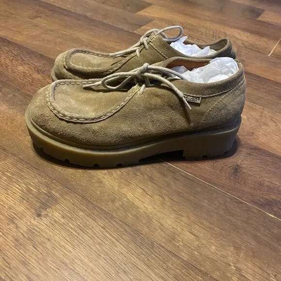 Mudd Shoes Women 9 Tan Suede Platform Lug Sole Vintage Y2K Grunge Goth Chunky