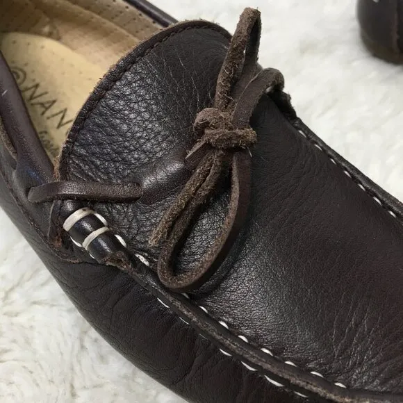 Nanos Toddler Boys Brown Leather Slip On Moccasins Shoes Size 30 / 12.5 US