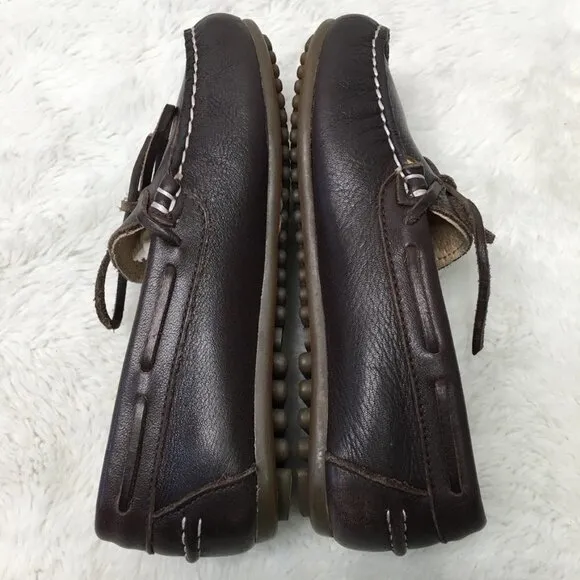 Nanos Toddler Boys Brown Leather Slip On Moccasins Shoes Size 30 / 12.5 US