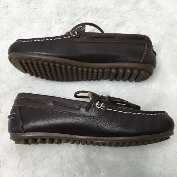 Nanos Toddler Boys Brown Leather Slip On Moccasins Shoes Size 30 / 12.5 US