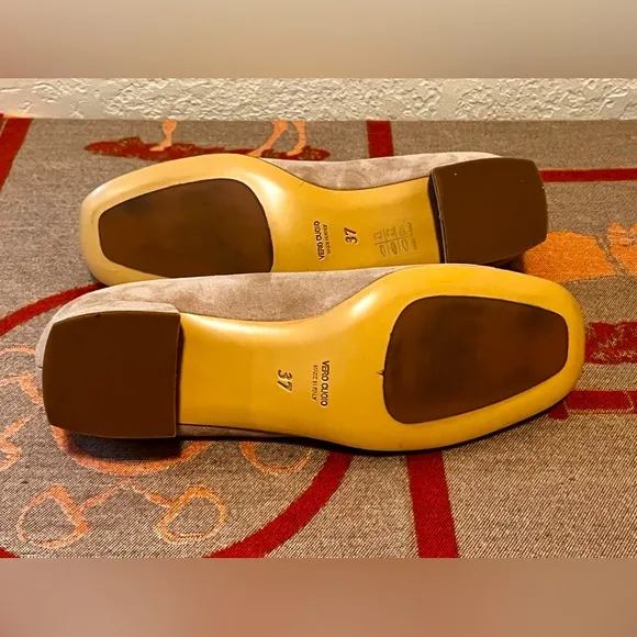 NAPOLEONI Shoes Made in Italy Size 37. Bleige Suede With Buckle And Crystals On.
