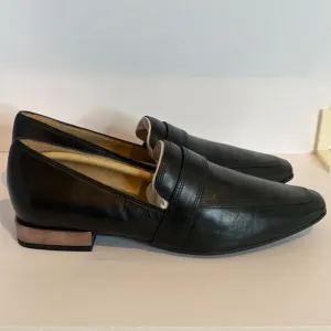 Naturalizer Cicero Black Leather Ship On Loafers Womens Size 8