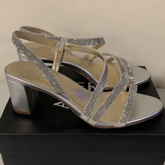 Naturalizer Women Vanessa2 Rhinestone Silver Strappy Heeled Sandal, Size…