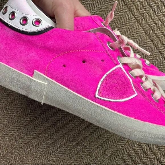 Neon Pink Women's Philippe Model leather sneakers