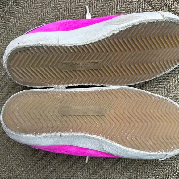 Neon Pink Women's Philippe Model leather sneakers