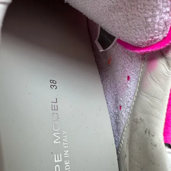 Neon Pink Women's Philippe Model leather sneakers