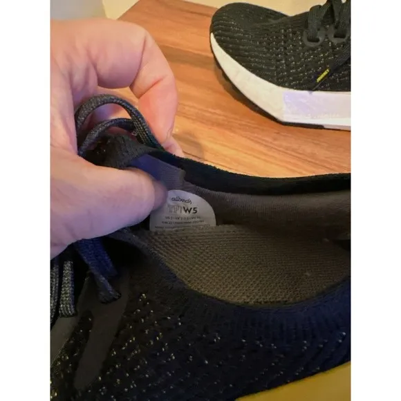 NEW Allbirds Tree Flyer Silver Fern Shoes Women Size 5 Black Yellow Blizzard