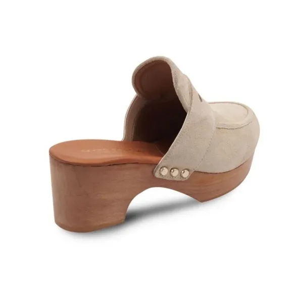 NEW André Assous Soraya Suede Clog Loafer Mule Ivory Size 10