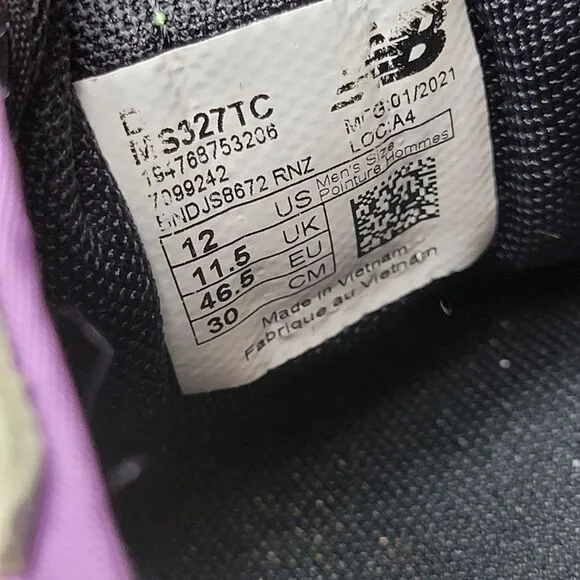 New Balance 327 Men's Shoes Size 12 Sour Grape Bleached Lime Lifestyle Casual