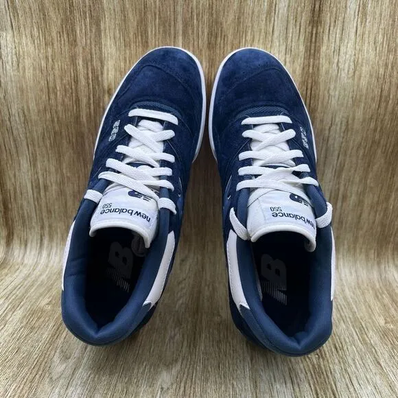 New‎ Balance 550 Men's Size 9.5 D Suede Indigo Navy Blue Sneakers Shoes BB550SLA