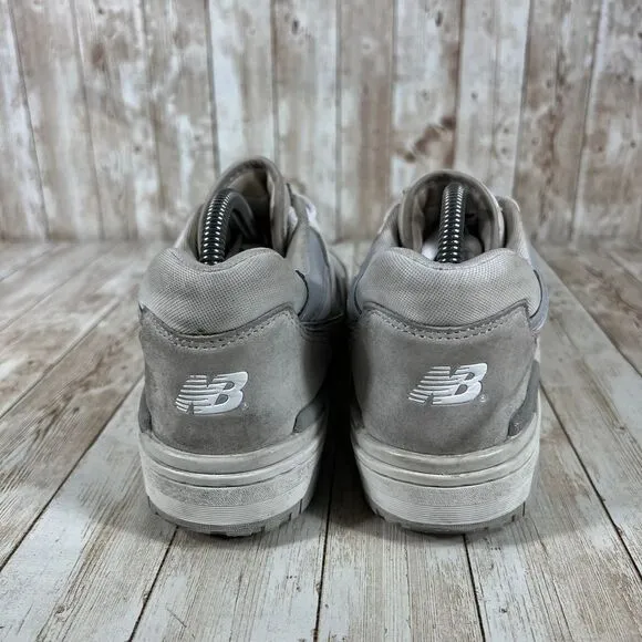 New Balance 550‎ White Gray Leather Athletic Sneakers Basketball Shoes Size 9.5