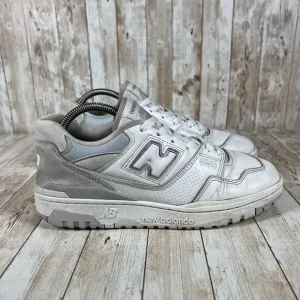 New Balance 550‎ White Gray Leather Athletic Sneakers Basketball Shoes Size 9.5