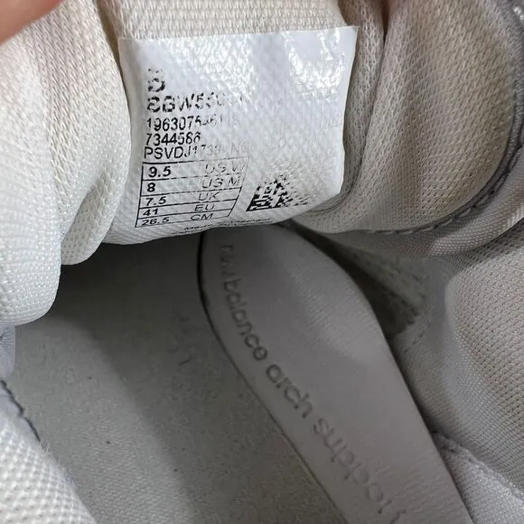 New Balance 550‎ White Gray Leather Athletic Sneakers Basketball Shoes Size 9.5