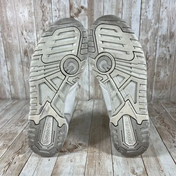 New Balance 550‎ White Gray Leather Athletic Sneakers Basketball Shoes Size 9.5