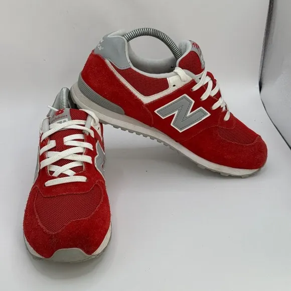 New Balance 574 Elite Edition Red Suede Shoes - KL574RBG - Size 6.5
