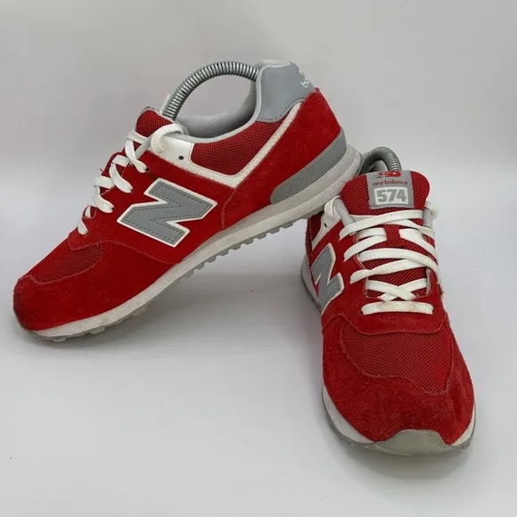 New Balance 574 Elite Edition Red Suede Shoes - KL574RBG - Size 6.5
