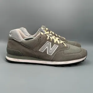 New Balance 574 Men's 14 Grey Suede Athletic Shoes Lace-Up Round Toe Sneakers