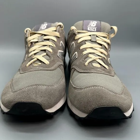 New Balance 574 Men's 14 Grey Suede Athletic Shoes Lace-Up Round Toe Sneakers
