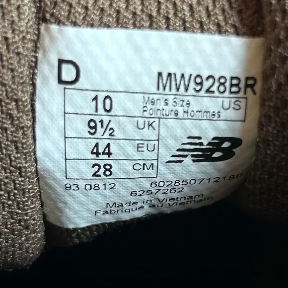 New Balance 928V3 Sneakers Men's Size 10 D Brown Leather Lace Up Comfort Shoes