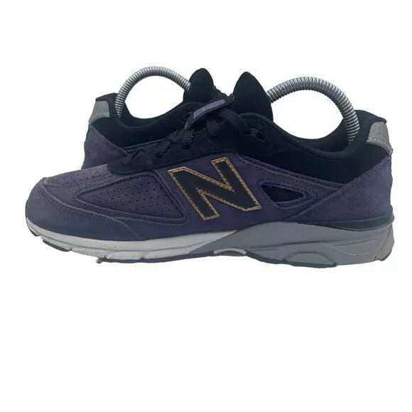 New Balance 990v4 Dark Purple Suede Black Shoes Kids Youth 7 Womens 8.5