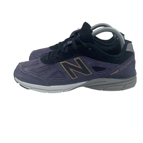 New Balance 990v4 Dark Purple Suede Black Shoes Kids Youth 7 Womens 8.5