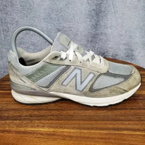 New Balance 990v5 Shoes Youth 4.5 Gray White Suede Leather Athletic Sneakers