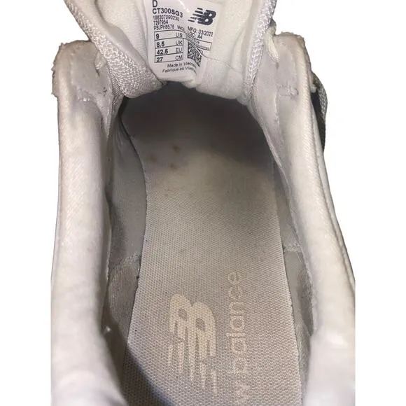 New Balance CT300 V3 Men’s Sneakers Size 9 White Tan Court Casual Leather Shoes