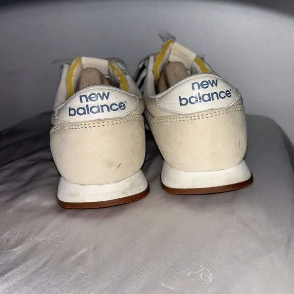 New Balance Retro Cream &amp; Navy Sneakers Classic Lifestyle Athletic Shoes