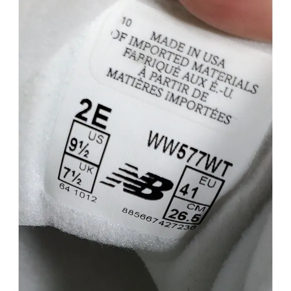 New Balance Shoes Women Size 9.5 2E White WW577WT Walking Casual **NO INSOLES**